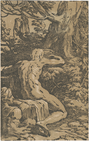 Lot 5237, Auction  127, Trento, Antonio da, Sitzender männlicher Akt, von der Rückseite her gesehen (Narziss)