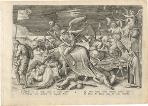 Lot 5247, Auction  127, Wierix, Hieronymus, Die vier Alter des Menschen und der Tod mit dem Jüngsten Gericht