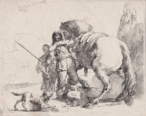 Lot 5309, Auction  127, Tiepolo, Giovanni Battista, Der Kavalier bei seinem Pferd stehend