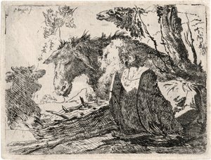 Lot 5316, Auction  127, Troger, Paul, Landschaft mit einem ruhenden Esel