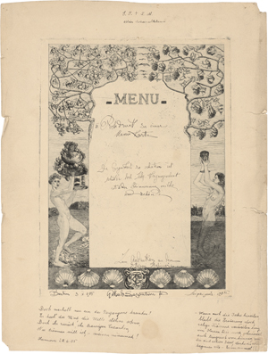 Lot 5421, Auction  127, Segantini, Gottardo, Entwurf für ein Menu