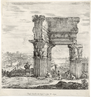 Lot 5442, Auction  127, Bella, Stefano della, Die Ruine des Concordia Tempels auf dem Forum Romanum