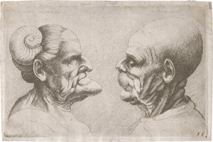 Lot 5552, Auction  127, Hollar, Wenzel, Zwei verzerrte Köpfe