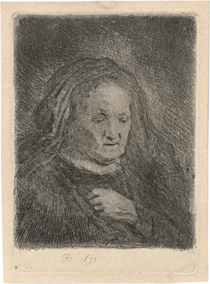 Lot 5624, Auction  127, Rembrandt Harmensz. van Rijn, Rembrandts Mutter, mit der Hand auf der Brust