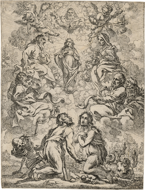 Lot 5647, Auction  127, Schut, Cornelis, Adam und Eva knien vor der Jungfrau