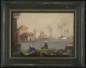 Los 6010 - Florentinisch - 18. Jh. Campagna mit einem Paar am Fluss sitzend.  - 1 - thumb