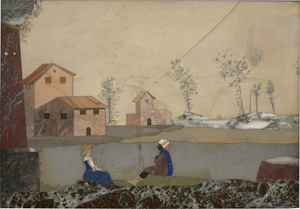 Lot 6010, Auction  127, Florentinisch, 18. Jh. Campagna mit einem Paar am Fluss sitzend. 