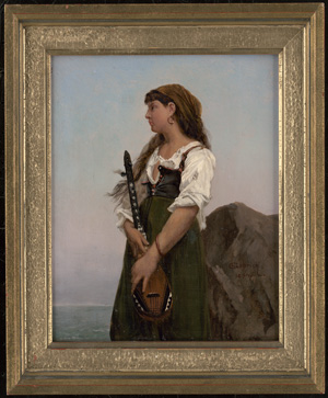Los 6078 - Gehrich, Hermann - Italienisches Mädchen aus Sorrento mit Mandoline am Meer - 1 - thumb