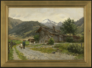 Los 6091 - Fischer, August - Sommertag bei Brig im Wallis, im Hintergrund der Wasenhorn - 1 - thumb