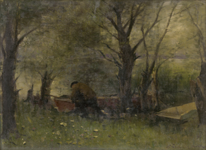 Lot 6101, Auction  127, Wopfner, Joseph, Schattige Uferpartie am Chiemsee