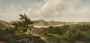 Lot 6104, Auction  127, Mahorcig, Josef, Großes Rheinpanorama mit der Apollinariskirche bei Remagen
