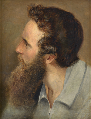Lot 6109, Auction  127, Oppenheim, Moritz Daniel - zugeschrieben, Bildnis eines jungen Mannes mit Bart im Profil