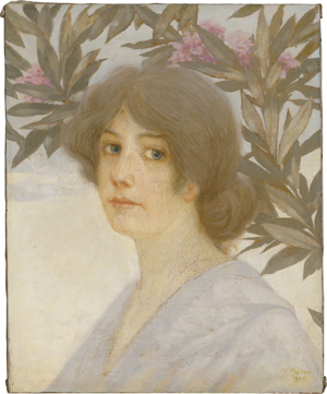 Lot 6157, Auction  127, Haller, Wilhelm, Bildnis einer jungen Frau mit Oleander