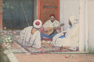 Lot 6315, Auction  127, Foote, Edward Kilbourne, Orientalische Szene mit einem Lautespieler und zwei Zuhörern