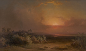Lot 6339, Auction  127, Löffler, August, Sonnenuntergang über dem Nil, im Hintergrund die Pyramiden von Gizeh