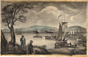 Lot 6449, Auction  127, Amerikanisch, Mitte 19. Jh. . Raddampfer auf dem Mississippi