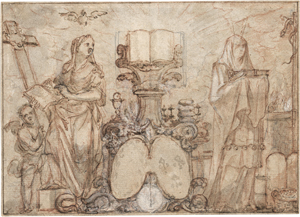 Lot 6506, Auction  127, Italienisch, Ende 16. Jh. Entwurf für ein allegorisches Frontispiz
