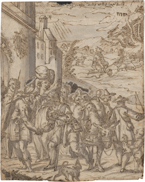 Lot 6528, Auction  127, Süddeutsch, um 1590. Moses nimmt Abschied von Jethro