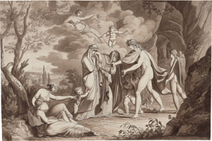 Lot 6601, Auction  127, Caucig, Franz, Kompositionsentwurf zu einer mythologischen Hochzeitsszene