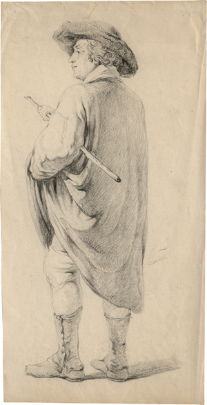 Lot 6604, Auction  127, Niederländisch, 19. Jh. Stehender Mann mit Flöte in Rückenansicht