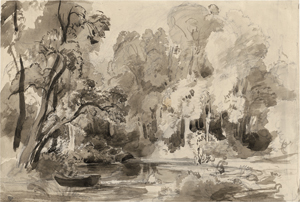 Lot 6668, Auction  127, Preller d. Ä., Friedrich, Badende in einem Waldweiher