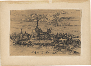 Lot 6674, Auction  127, Bresdin, Rodolphe, Phantastische mittelalterliche Stadt mit Kathedrale