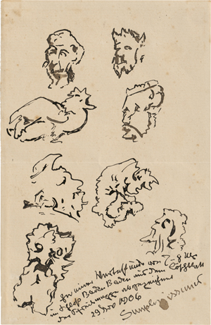 Lot 6737, Auction  127, Thoma, Hans, Karikaturköpfe 