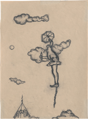 Lot 6934, Auction  127, Rainer, Arnulf, Der Versuch, zu fliegen/flüchten - Schwebender über Kirchturm