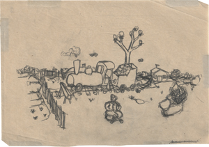 Lot 6937, Auction  127, Rainer, Arnulf, Dorfansicht mit Eisenbahn