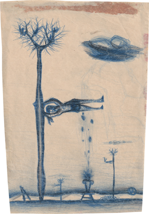 Lot 6940, Auction  127, Rainer, Arnulf, Vom Winde verweht - Mädchen horizontal sich an Baum klammernd
