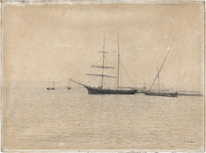 Lot 7010, Auction  127, Baum, Paul, Ankernde Segelschiffe und Fischerboote im Mittelmeer