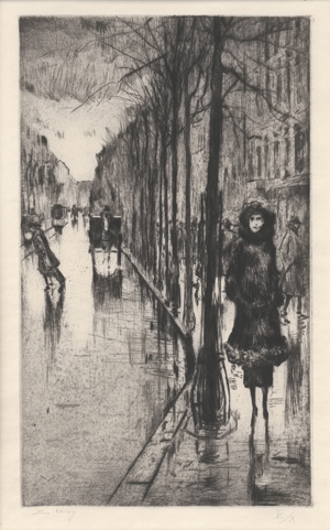 Lot 7013, Auction  127, Ury, Lesser, Spaziergänger im Regen