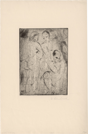 Lot 7026, Auction  127, Lehmbruck, Wilhelm, Drei Frauen, zwei stehend, eine kniend