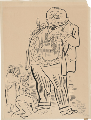 Lot 7073, Auction  127, Grosz, George, Der Kapitalist (Illustration zu Brechts 'Die drei Soldaten')