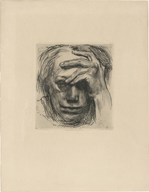 Lot 8054, Auction  127, Kollwitz, Käthe, Selbstbildnis mit der Hand an der Stirn