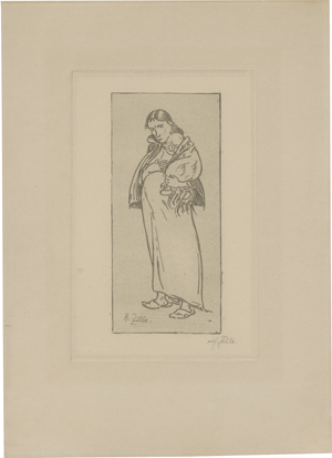 Lot 8142, Auction  127, Zille, Heinrich, Schwangere Frau mit Kind auf dem Arm