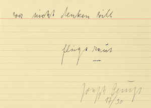 Lot 8172, Auction  127, Beuys, Joseph, wer nicht denken will