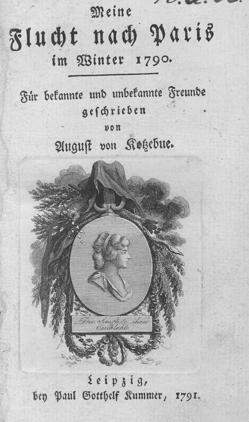 Lot 458, Auction  127, Kotzebue, August von, Meine Flucht nach Paris im Winter 1790