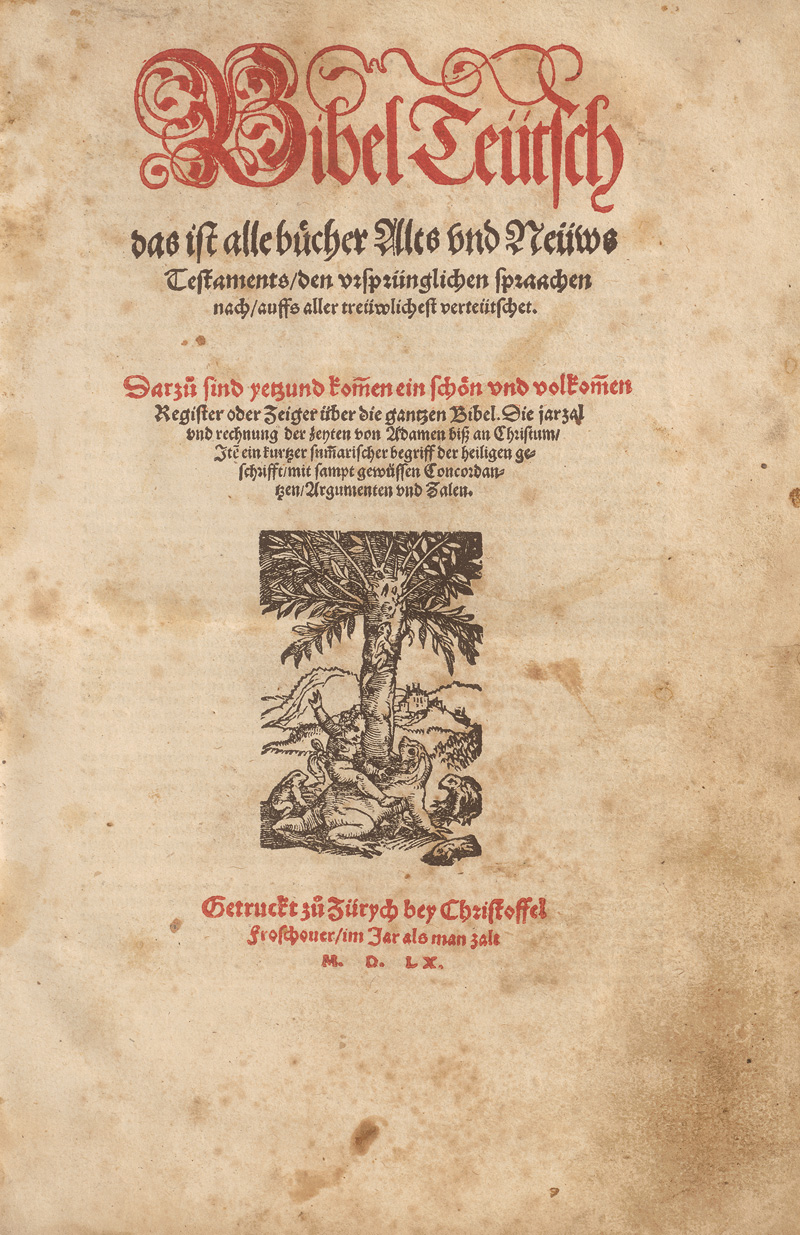 Lot 1087, Auction  127, Bibel germanica, Bibel Teütsch das ist alle Bücher alts und neüws Testaments