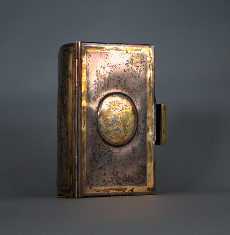 Lot 2027, Auction  127, Barocker Silbereinband mit 2 Eignermonogrammen, auf den Deckeln und breiter Schließe