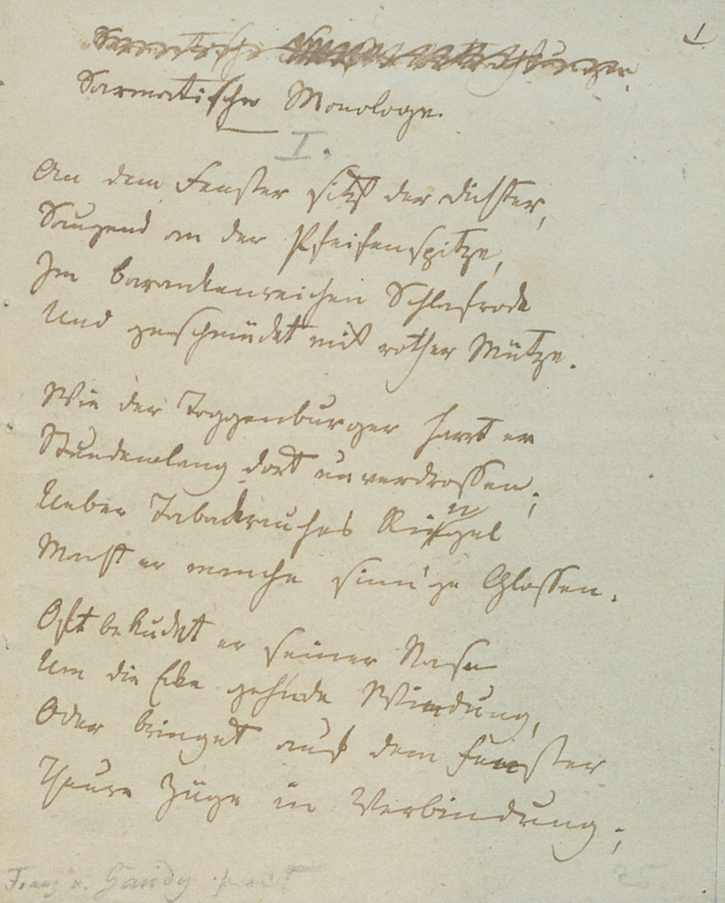 Lot 2514, Auction  127, Gaudy, Franz von, Signiertes Gedichtmanuskript