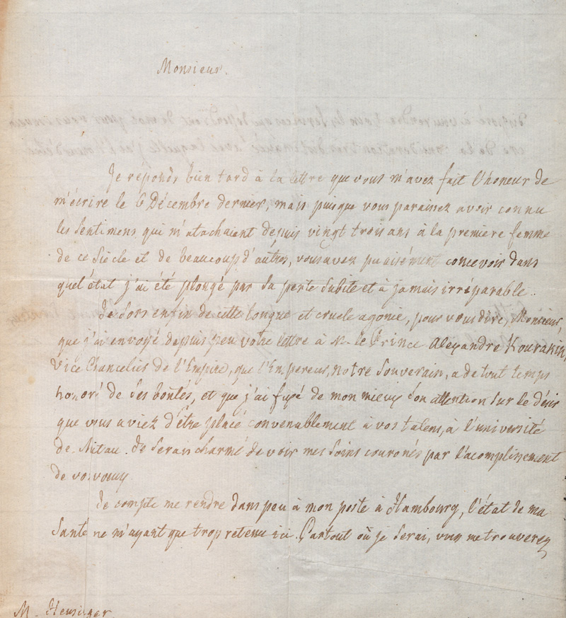 Lot 2517, Auction  127, Grimm, Friedrich Melchior, Brief aus Gotha an den Ästhetiker J. H. G. Heusinger. 1797