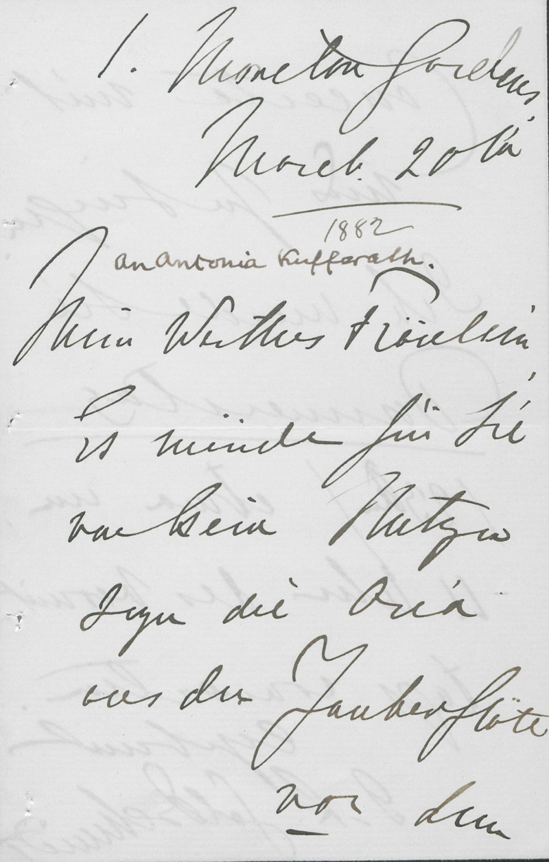 Lot 2636, Auction  127, Lind, Jenny, Brief an Antonia Kufferath in London. 1882