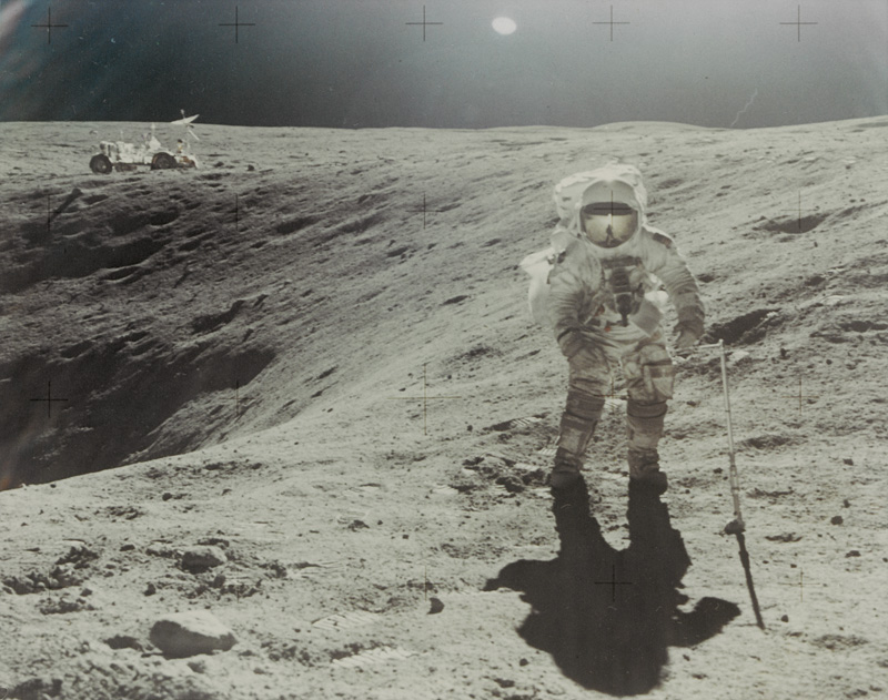 Lot 4245, Auction  127, NASA, Charles Duke at the rim of Plum Crater