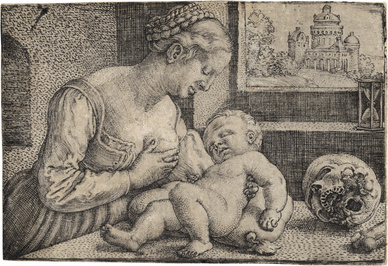 Lot 5009, Auction  127, Beham, Barthel, Mutter mit Kind und einem Totenkopf