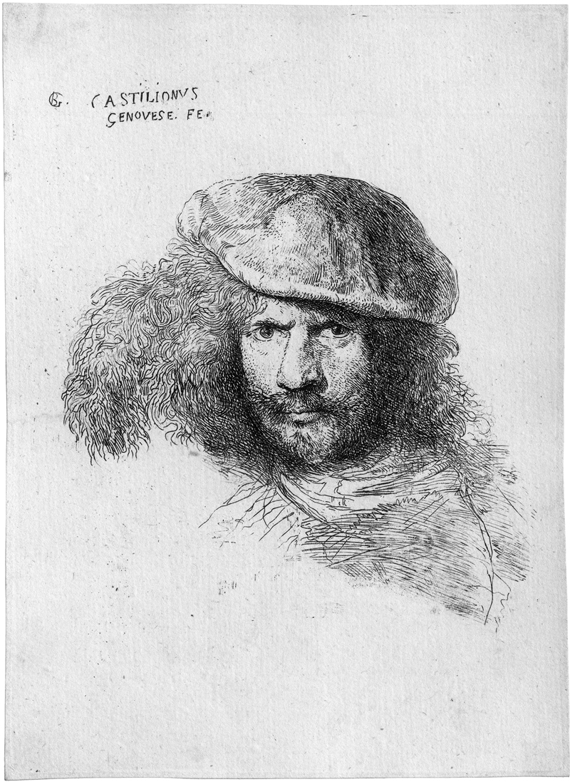Lot 5049, Auction  127, Castiglione, Giovanni Benedetto, Bärtiger Mann mit Federhut (Porträt des Gian Lorenzo Bernini?)