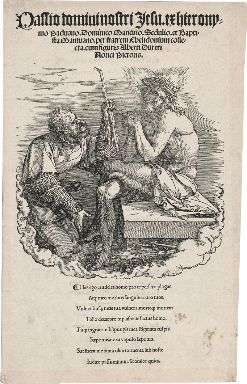 Lot 5079, Auction  127, Dürer, Albrecht, Titelblatt mit dem Schmerzensmann