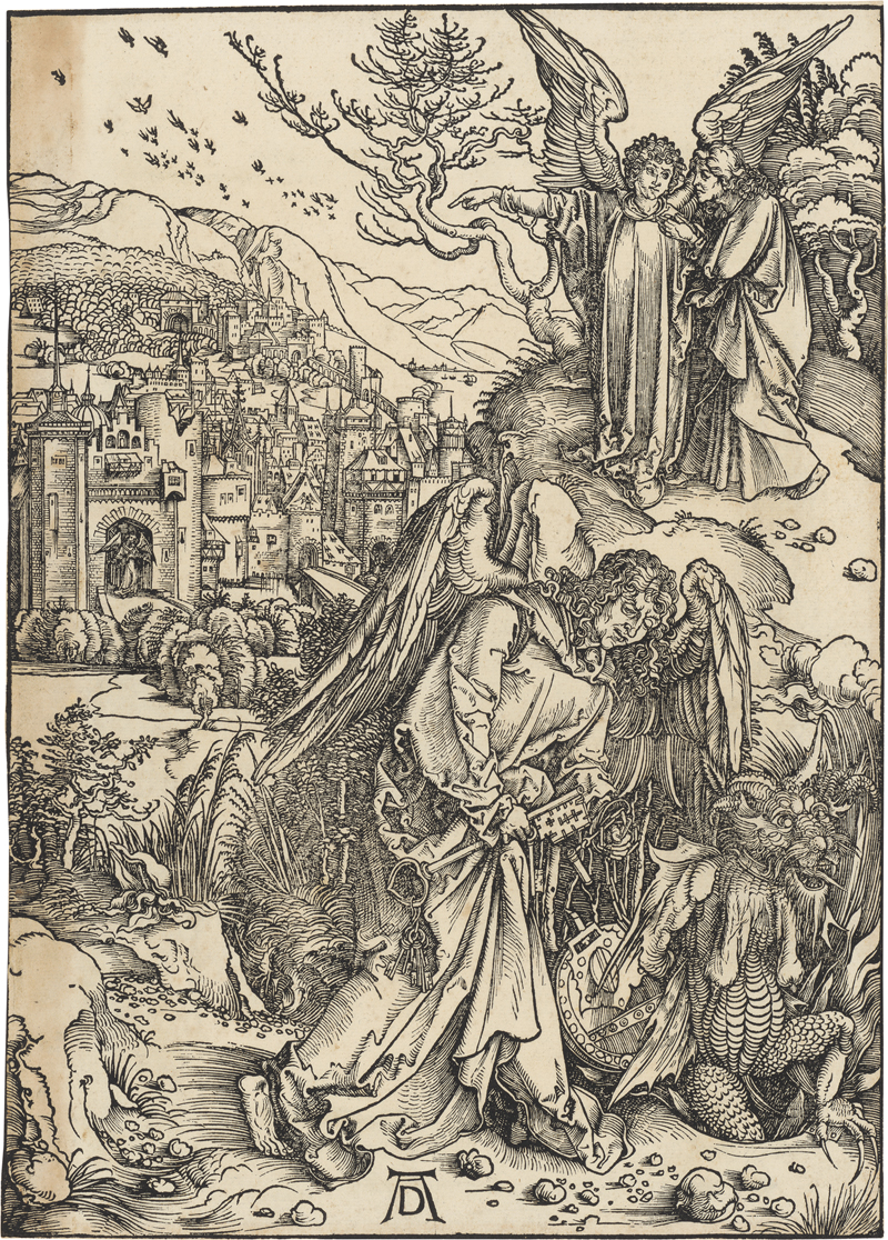 Lot 5093, Auction 127, Dürer, Albrecht, Der Engel mit dem Schlüssel zum Abgrund
