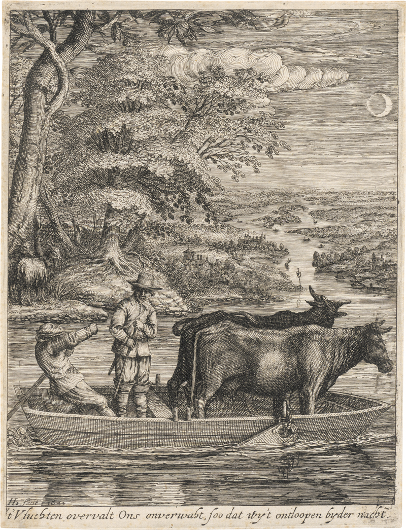 Lot 5126, Auction  127, Hondius, Hendrick, Lastkahn bei Mondschein