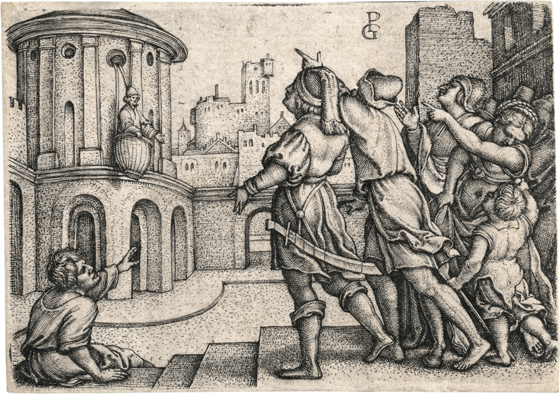Lot 5186, Auction  127, Pencz, Georg, Der Magier Virgil im Korb